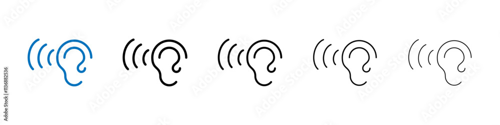 Poster listening icon outline vector logo for web ui