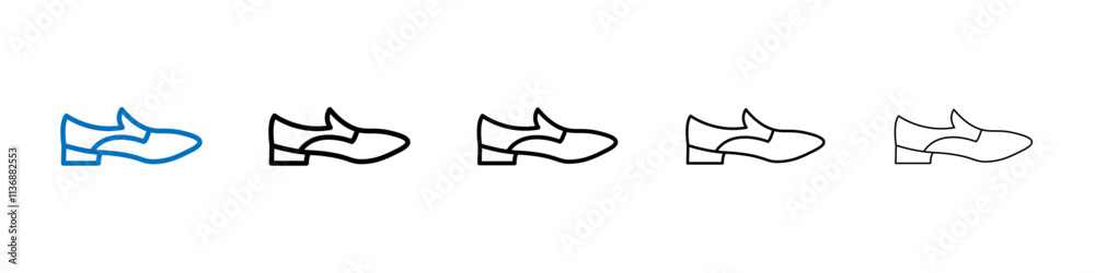 Poster Loafer icon Outline vector logo for web ui