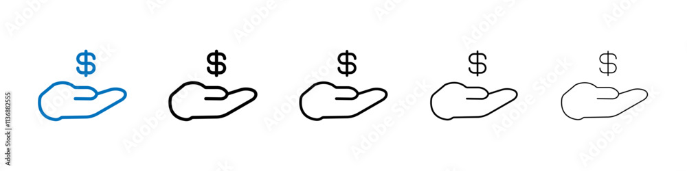 Poster loan icon outline vector logo for web ui