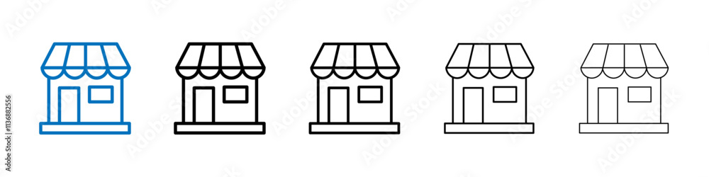 Poster local store icon outline vector logo for web ui