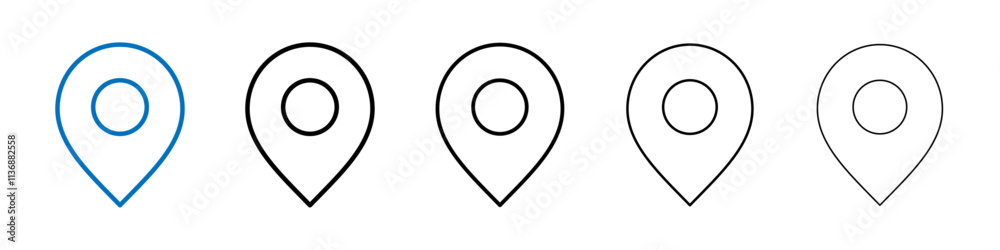 Poster location icon outline vector logo for web ui