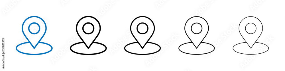 Aufkleber Located icon Outline vector logo for web ui