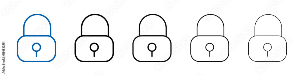Aufkleber Lock icon Outline vector logo for web ui