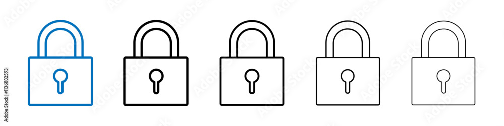 Aufkleber lock icon outline vector logo for web ui