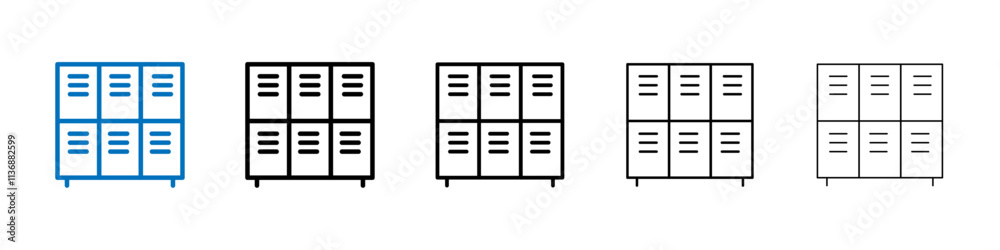 Poster Lockers icon Outline vector logo for web ui