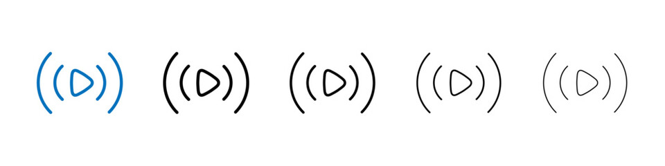 Live streaming icon Outline vector logo for web ui