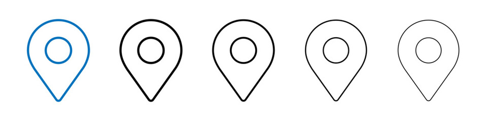 Location pin icon Outline vector logo for web ui