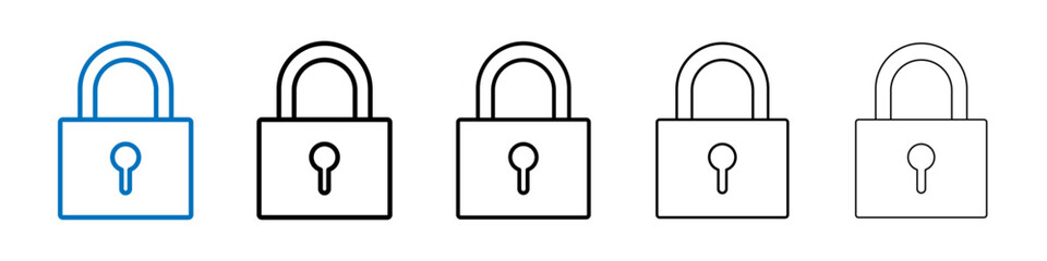 Lock icon Outline vector logo for web ui