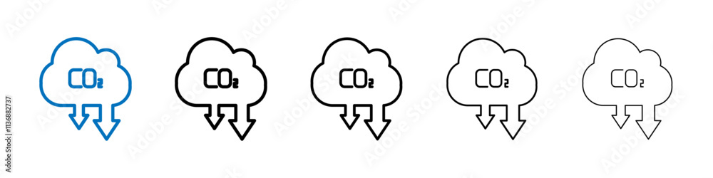 Poster Low carbon dioxide icon Outline vector logo for web ui