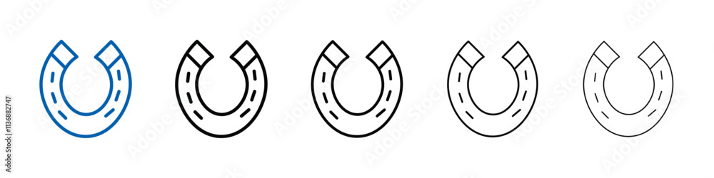 Aufkleber lucky horseshoe icon outline vector logo for web ui