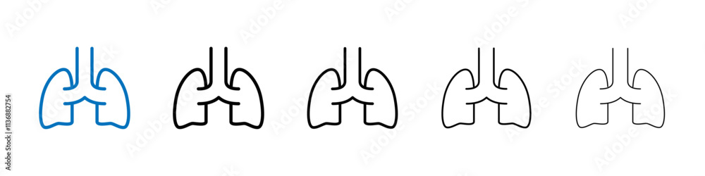 Poster Lung icon Outline vector logo for web ui