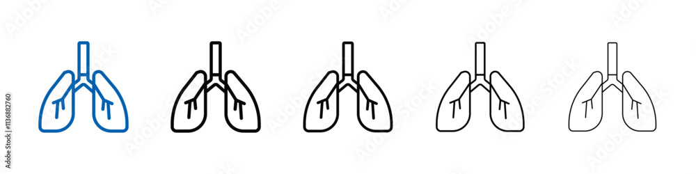 Poster lungs icon outline vector logo for web ui