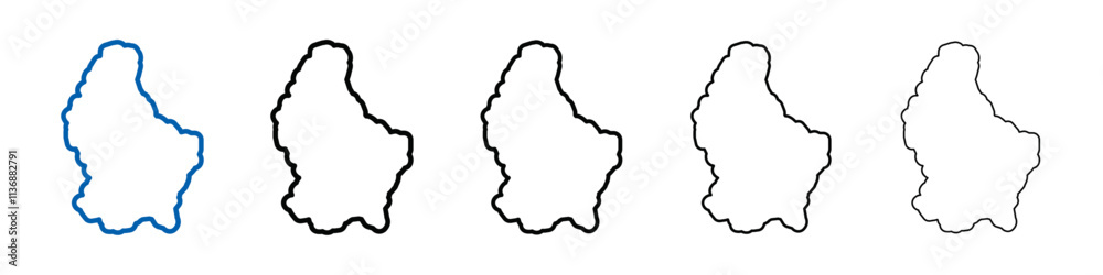 Poster luxembourg country map icon outline vector logo for web ui
