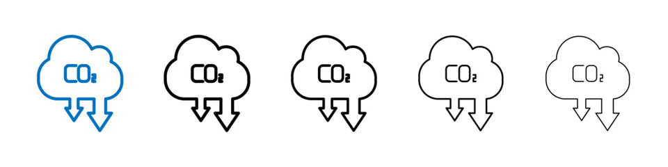 Low carbon dioxide icon Outline vector logo for web ui