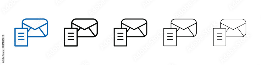 Poster mail message icon outline vector logo for web ui