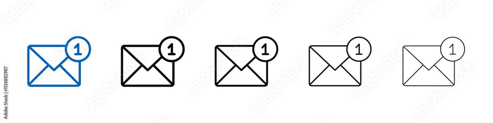 Aufkleber mail message icon outline vector logo for web ui