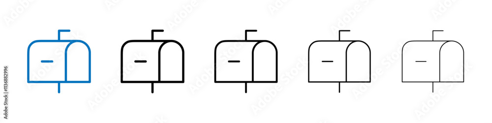 Poster mailbox icon outline vector logo for web ui