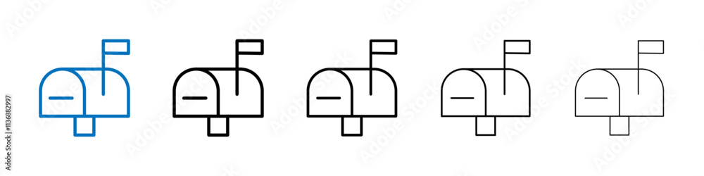 Aufkleber mailbox icon outline vector logo for web ui