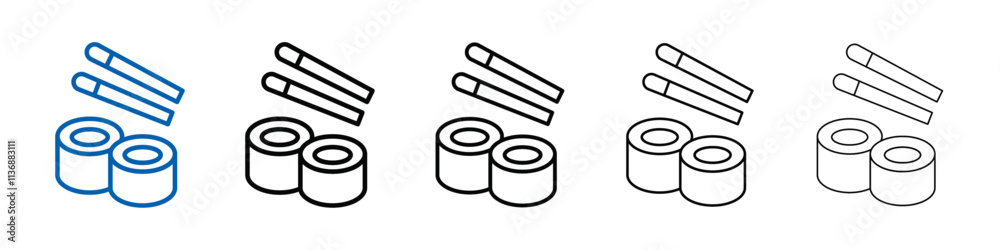 Poster maki sushi roll icon outline vector logo for web ui