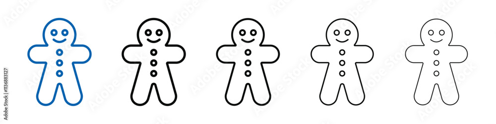 Poster Man cookie icon Outline vector logo for web ui