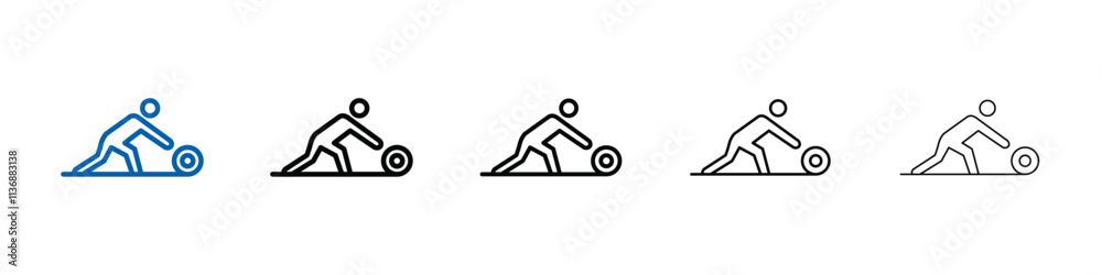 Aufkleber Man rolling carpet mat icon Outline vector logo for web ui