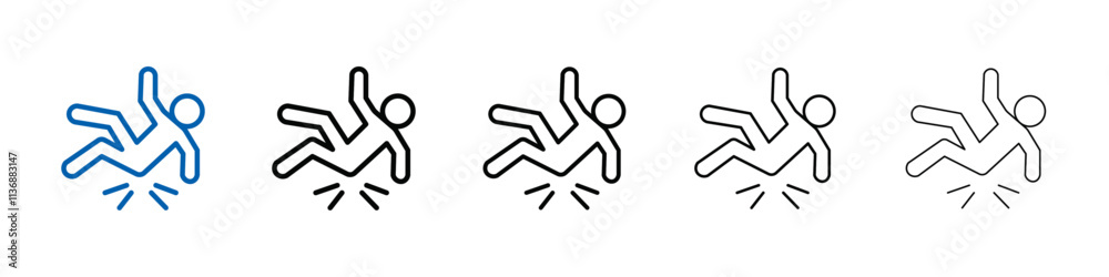 Aufkleber Man tripping icon Outline vector logo for web ui