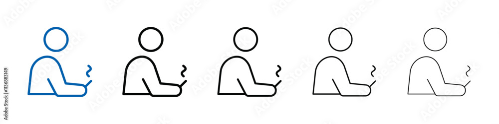 Poster man smoking cigarette icon Outline vector logo for web ui