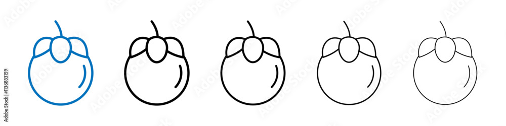 Poster mangosteen icon outline vector logo for web ui