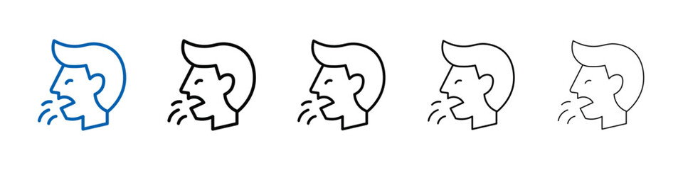 man coughs icon Outline vector logo for web ui