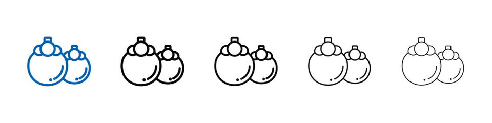 Mangosteen icon Outline vector logo for web ui