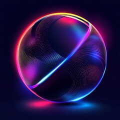 Vibrant Digital Globe with Holographic Internet Connections and Neon Accents