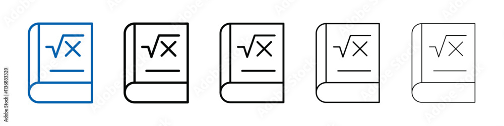 Poster maths book icon outline vector logo for web ui