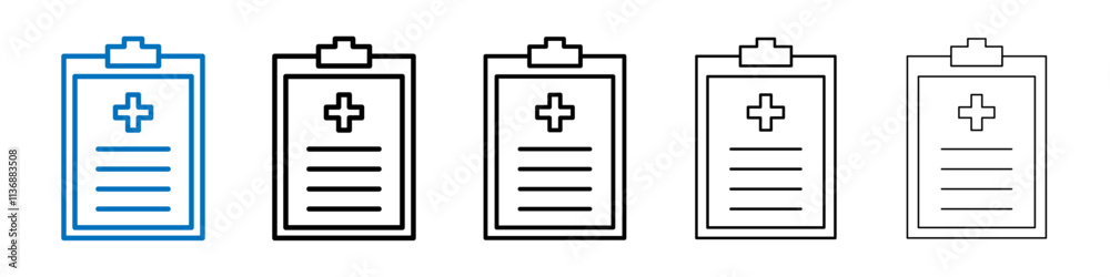 Poster medical record icon outline vector logo for web ui