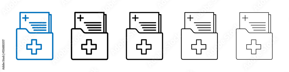 Poster medical report icon outline vector logo for web ui