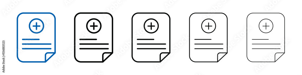 Poster medical report icon outline vector logo for web ui