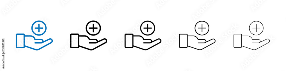 Poster medical support icon outline vector logo for web ui