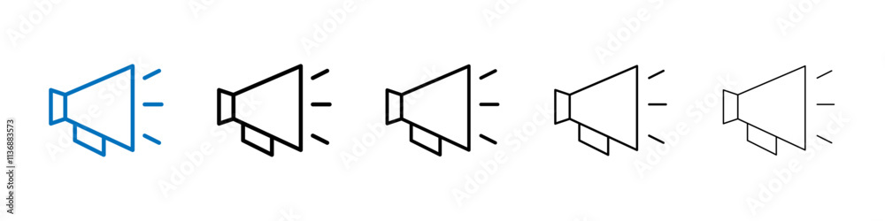 Aufkleber Megaphone icon Outline vector logo for web ui