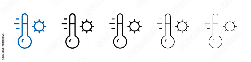 Aufkleber Meteorology thermometer measuring icon Outline vector logo for web ui