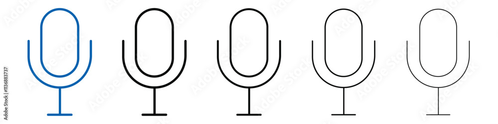 Aufkleber mic button icon outline vector logo for web ui