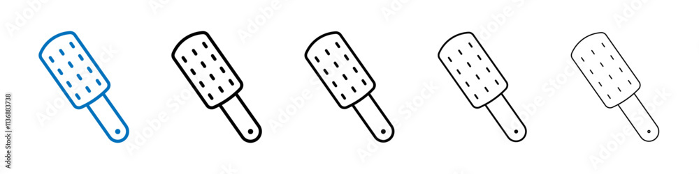 Aufkleber microplane grater icon outline vector logo for web ui