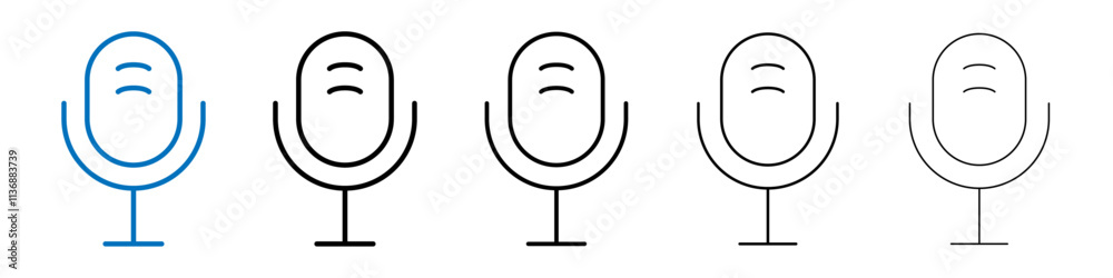 Poster microphone icon outline vector logo for web ui