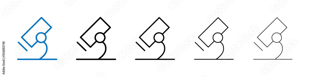 Aufkleber microscope icon outline vector logo for web ui