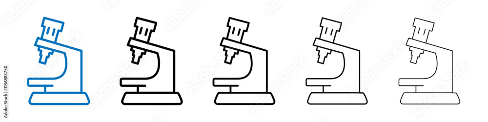 Poster Microscope icon Outline vector logo for web ui