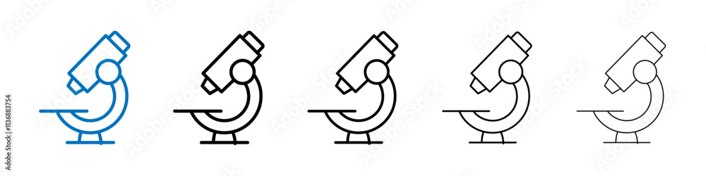 Aufkleber microscope icon outline vector logo for web ui