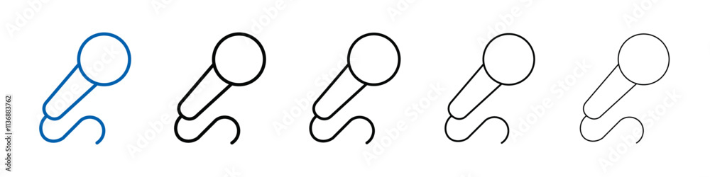 Poster microphone icon outline vector logo for web ui