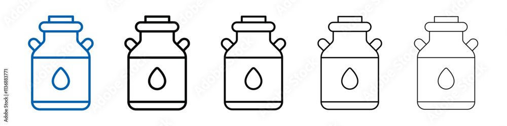 Poster Milk can container icon Outline vector logo for web ui