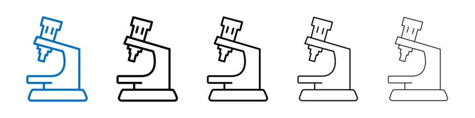 Microscope icon Outline vector logo for web ui