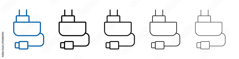 Poster mobile charger icon outline vector logo for web ui