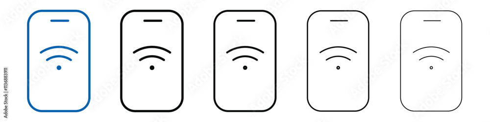 Poster Mobile Internet icon Outline vector logo for web ui