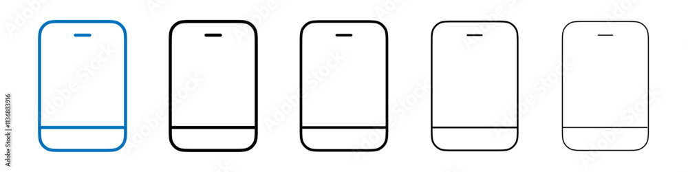 Poster Mobile icon Outline vector logo for web ui